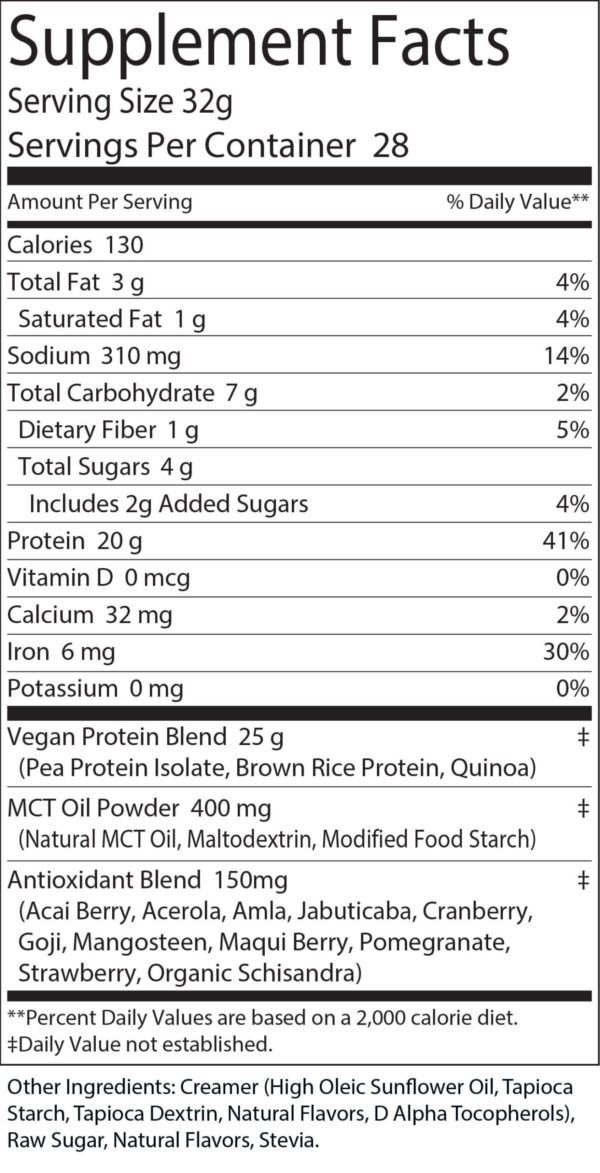 2lb Vegan Protein Vanilla – 28 servings - Image 3